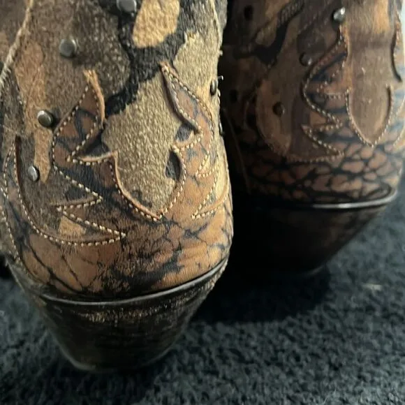 🔥 Dan Post Western Boots Womens Nvisible Retro Camo Sniptoe Brown DP3597 Sz 7M