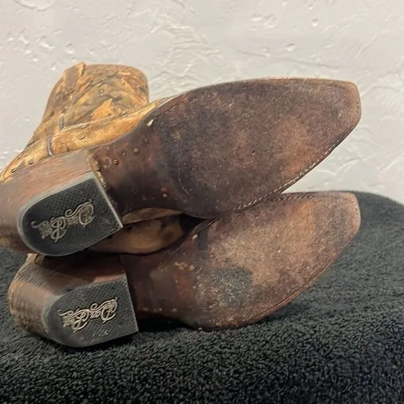 🔥 Dan Post Western Boots Womens Nvisible Retro Camo Sniptoe Brown DP3597 Sz 7M