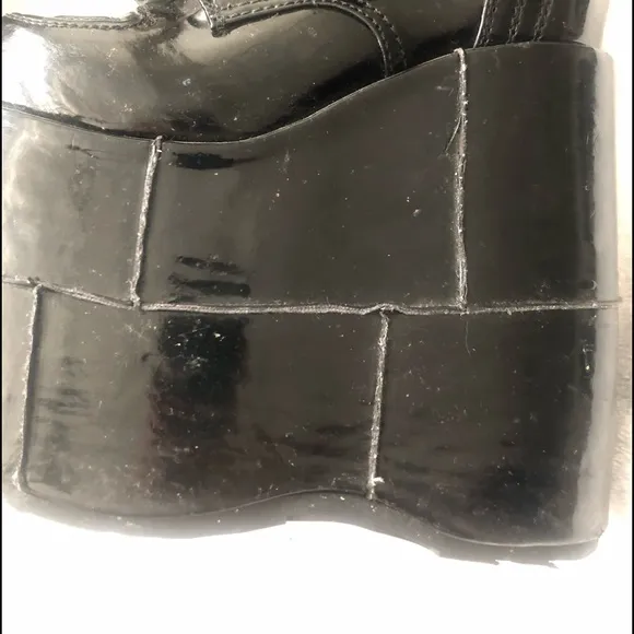 ⭐️ Demonia HUGE 7” Platforms Gothic Knee high Black patent leather boots men 5
