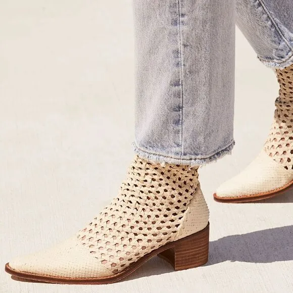 🔥 FREE PEOPLE In The Loop Woven Suede Boots Olive Green Sz 40 (9.5) - PERFECT