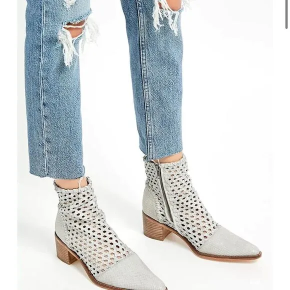 🔥 FREE PEOPLE In The Loop Woven Suede Boots Olive Green Sz 40 (9.5) - PERFECT