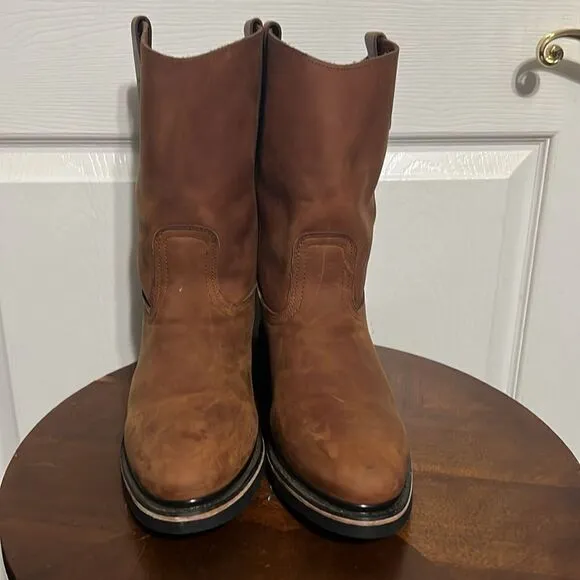 🔥 PUREPECHA WORK BOOTS GENUINE LEATHER WESTERN ROUND TOE Rubber Sole - PERFECT