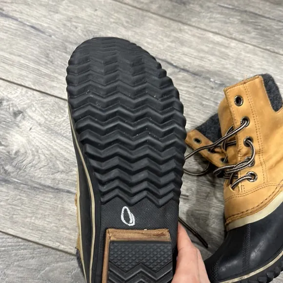 • Sorel • Slim Pack ll Winter Snow Boots Waterproof Elk Tan Gray Black Womens 9