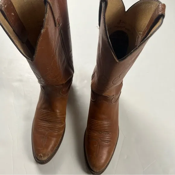 000 - VINTAGE 00s MENS JUSTIN BOOTS SIZE 10D COWBOY BOOTS
