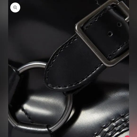 1460 Harness Black Polished Smooth Leather Lace Up Boot