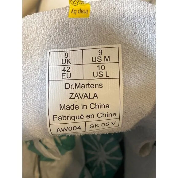 $170 NEW Dr. Doc Martens Women 10 Zavala Lace Up White Leather Combat Boots