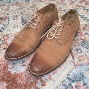 1901 Brown Leather Oxford Men’s Cap Toe Dress Shoes Size 11.5 Gently Used
