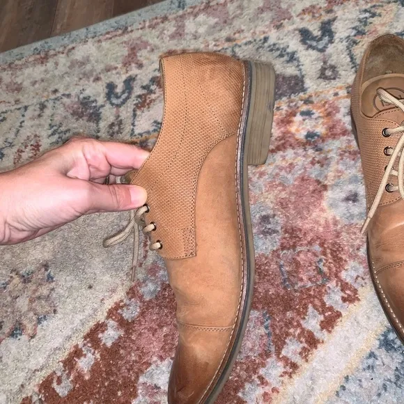 1901 Brown Leather Oxford Men’s Cap Toe Dress Shoes Size 11.5 Gently Used