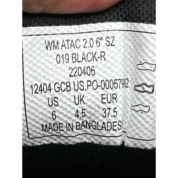 5.11 Tactical WM ATAC 2.0 6&quot; Black Combat Lace Up Boots Size 6 Mens