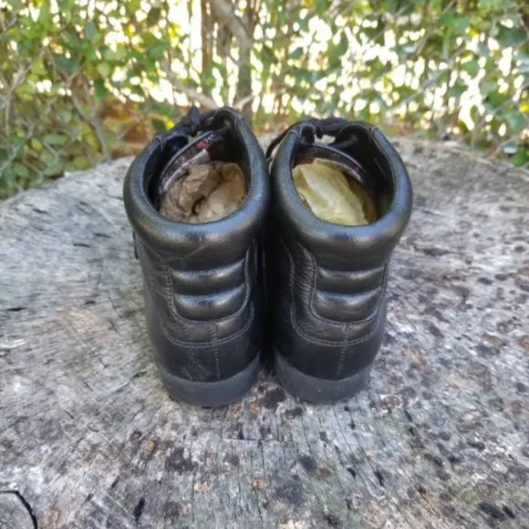 80s Vintage &quot;DANEXX&quot; Black Leather Ankle Boots