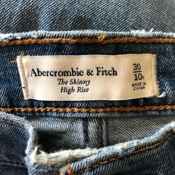 ABERCROMBIE &amp; FITCH High Rise Skinny Jeans Denim Size 10 - 30
