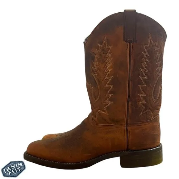 Abilene Men's Brown Leather Pioneer Western Cowboy Boots | NEW!!!