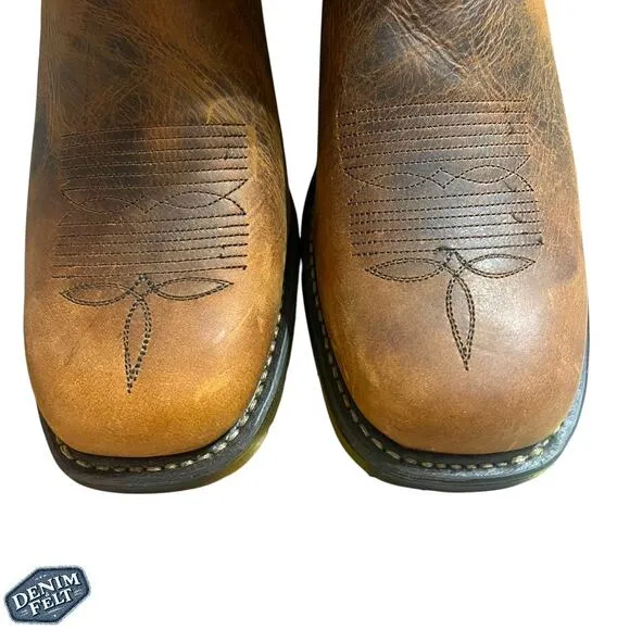 Abilene Men's Brown Leather Pioneer Western Cowboy Boots | NEW!!!
