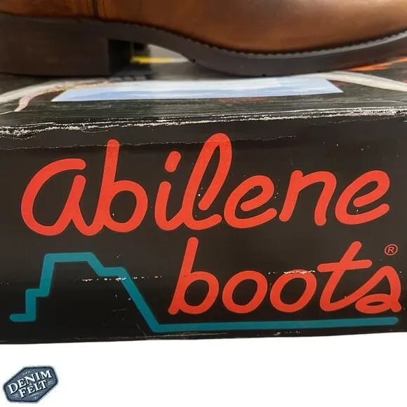Abilene Men's Brown Leather Pioneer Western Cowboy Boots | NEW!!!