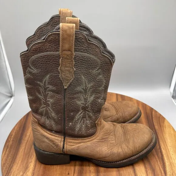 ACME Boots Womens Size 9.5 M Brown Leather Western Cowboy