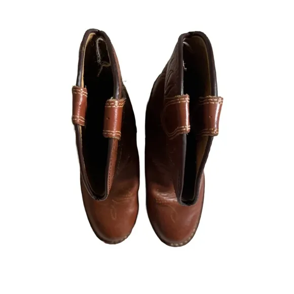 ACME KIDS BROWN RARE / VINTAGE UNISEX WESTERN COWBOY BOOTS SIZE 4D