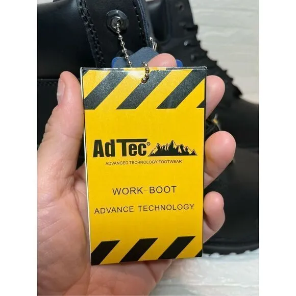 Ad Tec MEN'S 8&quot; COMPOSITE TOE WATERPROOF Black Work boots