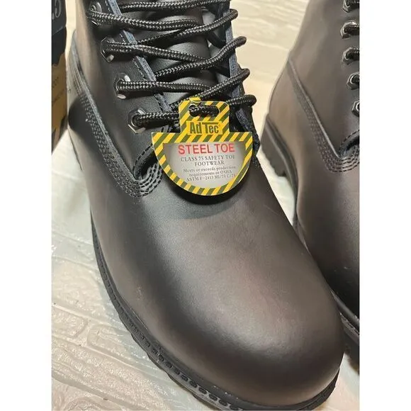 Ad Tec MEN'S 8&quot; COMPOSITE TOE WATERPROOF Black Work boots