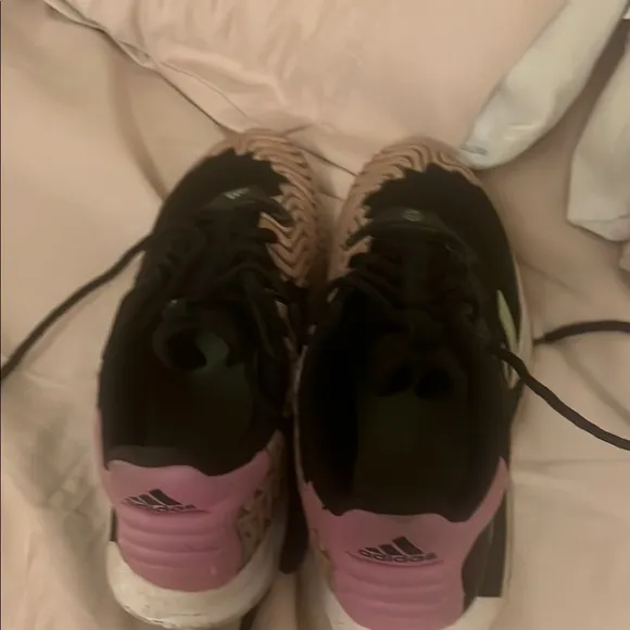 Adidas Black and Pink Athletic Shoes