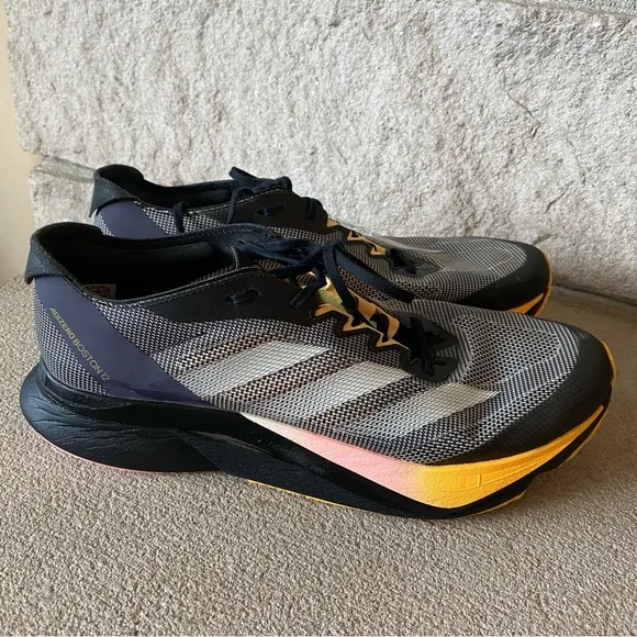 Adidas Men's Adizero Boston 12 M Black and Gray Running Shoes
