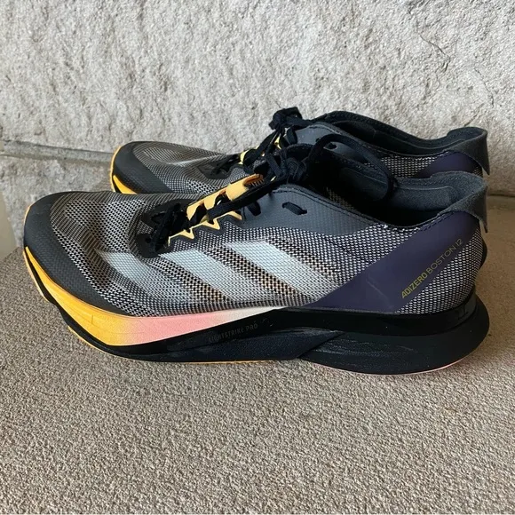 Adidas Men's Adizero Boston 12 M Black and Gray Running Shoes