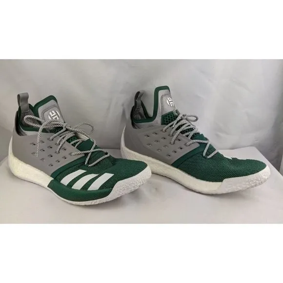 adidas Mens Harden Vol. 2  Basketball Sneakers Shoes Casual  Green 15 Medium