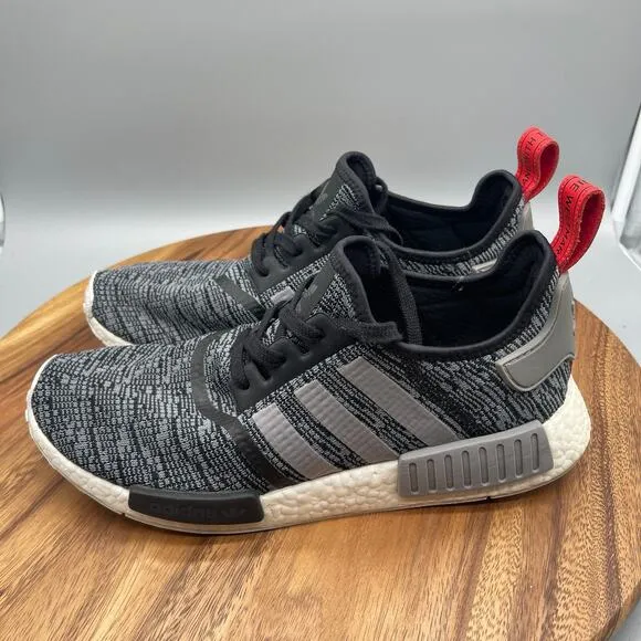 Adidas NMD R1 Shoes Mens Size 12 Glitch Gray Running Comfort Walking Sneakers