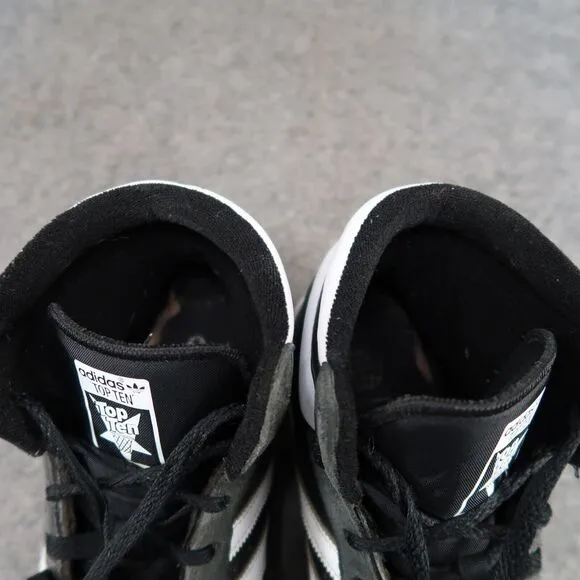 Adidas Shoes Mens 8.5 Sneakers Top Ten Hi Black White Leather Basketball Casual