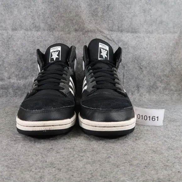 Adidas Shoes Mens 8.5 Sneakers Top Ten Hi Black White Leather Basketball Casual