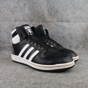 Adidas Shoes Mens 8.5 Sneakers Top Ten Hi Black White Leather Basketball Casual