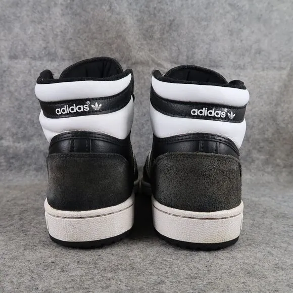 Adidas Shoes Mens 8.5 Sneakers Top Ten Hi Black White Leather Basketball Casual