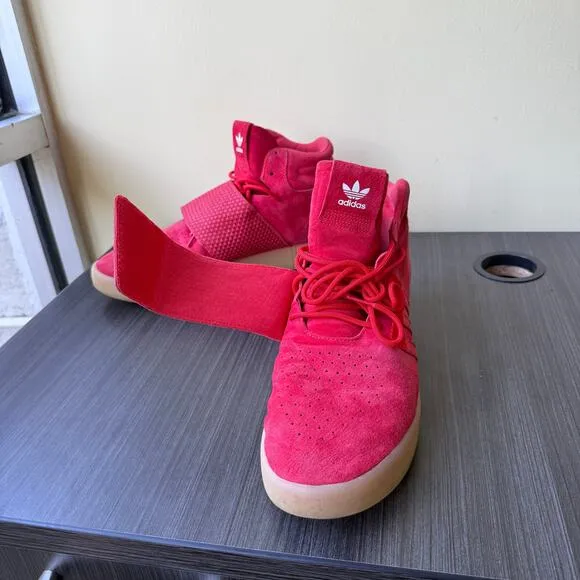 Adidas Tubular Invader Strap Red Boots Shoes Sneakers Size 11.5