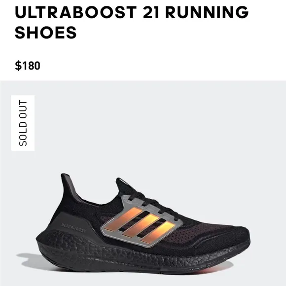 🔥🔥🔥Adidas Ultraboost 21 Black Running Shoes SIZE: 8.5🔥🔥🔥