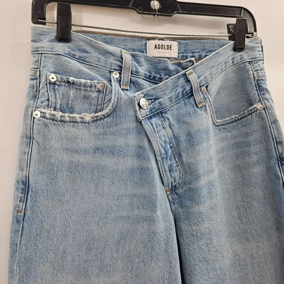 Agolde Criss-Cross Upsized Jeans (Sz 26) High Rise Straight Leg Suburbia
