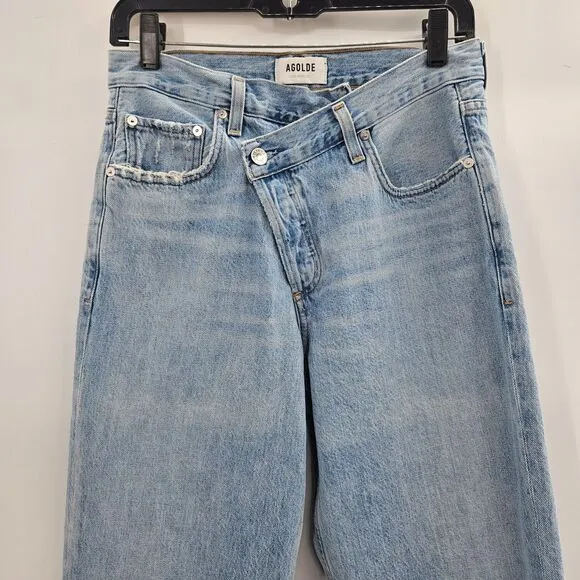 Agolde Criss-Cross Upsized Jeans (Sz 26) High Rise Straight Leg Suburbia