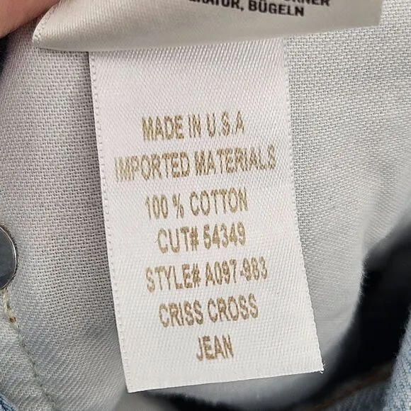 Agolde Criss-Cross Upsized Jeans (Sz 26) High Rise Straight Leg Suburbia