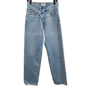 Agolde Criss-Cross Upsized Jeans (Sz 26) High Rise Straight Leg Suburbia