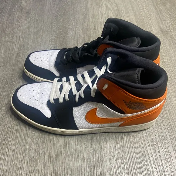 Air Jordan 1 Mid Shattered Backboard Mens Shoe Size 13 Orange 554724-058 Preown