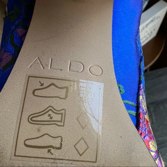 Aldo Blue Floral Brocade Fabric Boots US6.5 EU37 Retail $130