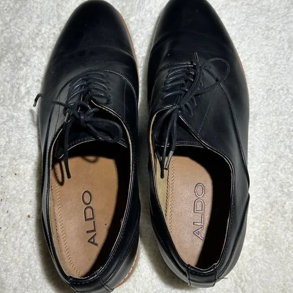 Aldo Classy Oxford Black Dress Shoes Size 10