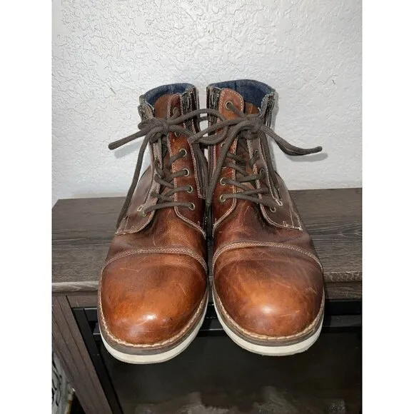 Aldo Leather Men’s Shoes Boots Dress Shoes High Ankle Brown Leather Size 13