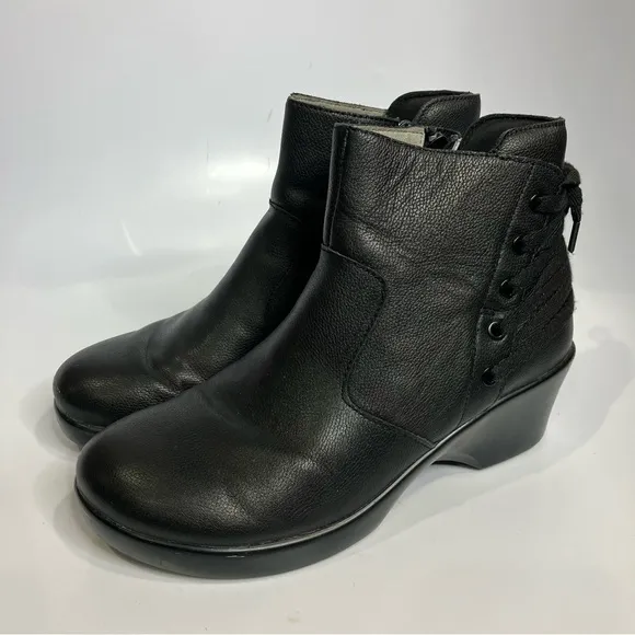 Alegria Stevee rocknrolla black leather boots size 37 comfort shoes minimal