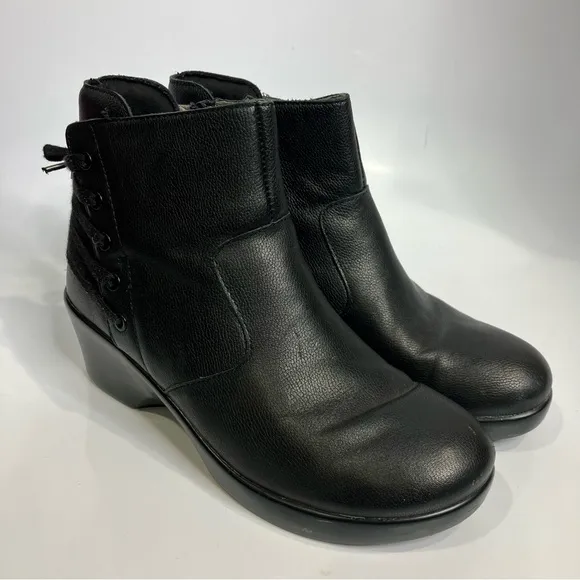 Alegria Stevee rocknrolla black leather boots size 37 comfort shoes minimal