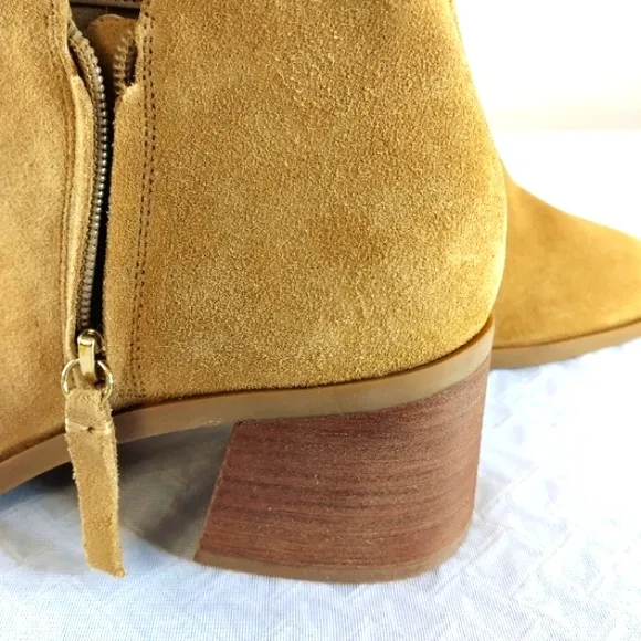 Alex MarieTan Suede Ankle Boots 10M side Zipper 2&quot;Heel my