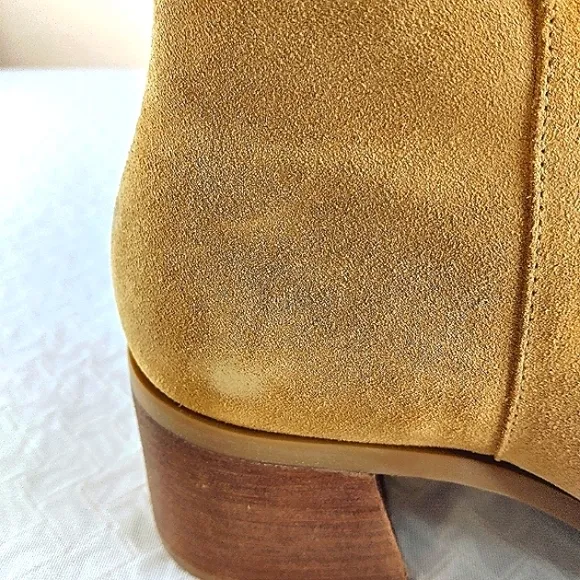 Alex MarieTan Suede Ankle Boots 10M side Zipper 2&quot;Heel my