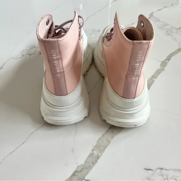 Alexander McQueen Pink Leather Treadslick Boot