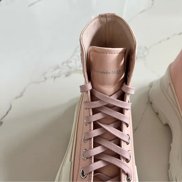 Alexander McQueen Pink Leather Treadslick Boot
