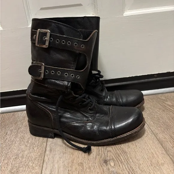 All Saints Leather Ankle Boots with Straps
