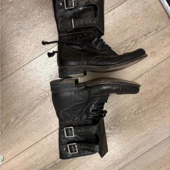 All Saints Leather Ankle Boots with Straps