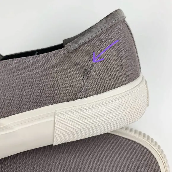 All Saints Manny Casual Sneakers Slip On Grey Canvas Men's 43 US 10